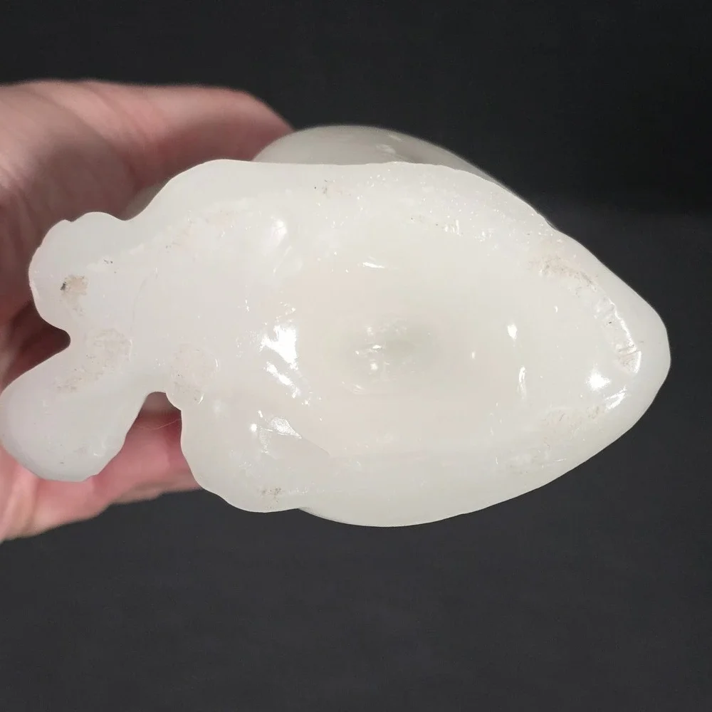 Sitting Cat Figural Candle White Wax MCM‎ Style Animal Decor 8.5 Inch